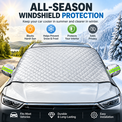 🔥Hot Sale- 50% OFF -🚗 Magnetic Windshield Cover – All-Season Sun, Snow & Frost Protector for Cars, SUVs & Trucks