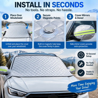 🔥Hot Sale- 50% OFF -🚗 Magnetic Windshield Cover – All-Season Sun, Snow & Frost Protector for Cars, SUVs & Trucks