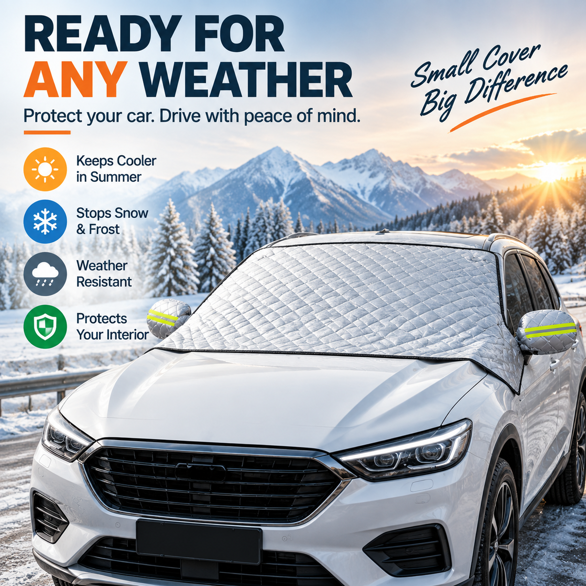 🔥Hot Sale- 50% OFF -🚗 Magnetic Windshield Cover – All-Season Sun, Snow & Frost Protector for Cars, SUVs & Trucks