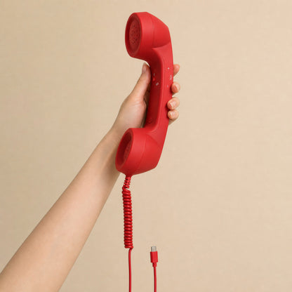 ☎️ Retro Wired Phone Handset for Smartphones – USB-C & 3.5mm 📞