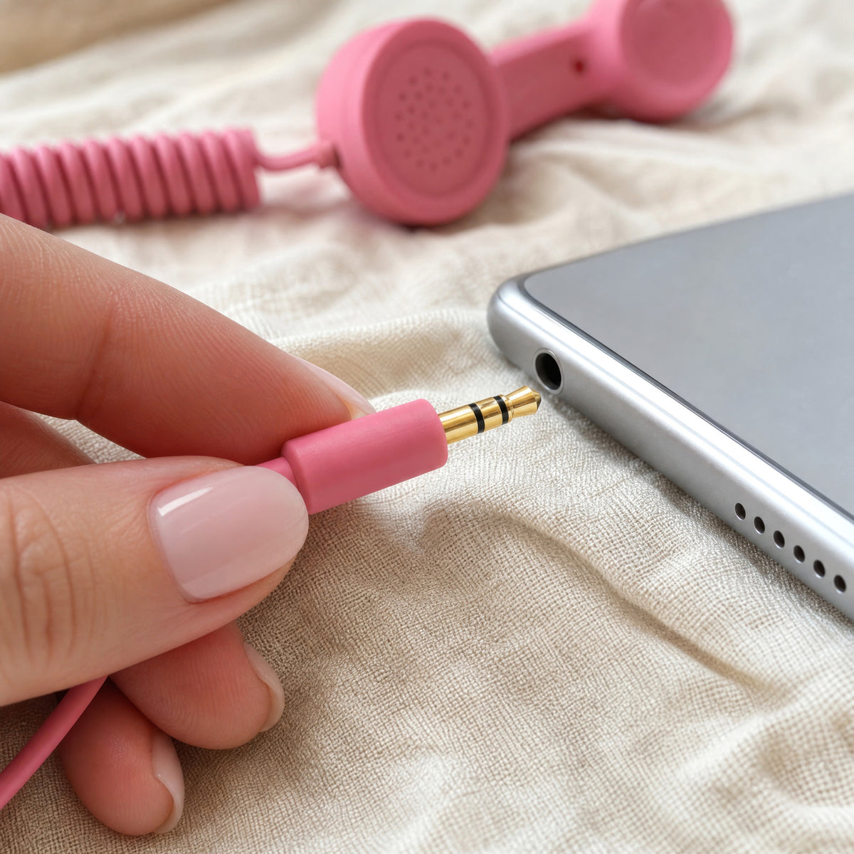 ☎️ Retro Wired Phone Handset for Smartphones – USB-C & 3.5mm 📞