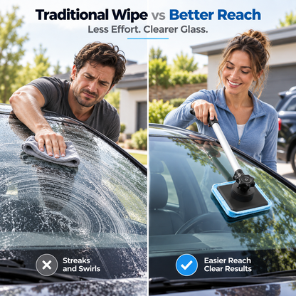 🚗Dual Magnetic Car Windshield Cleaner | Streak-Free Auto Glass Cleaning Kit