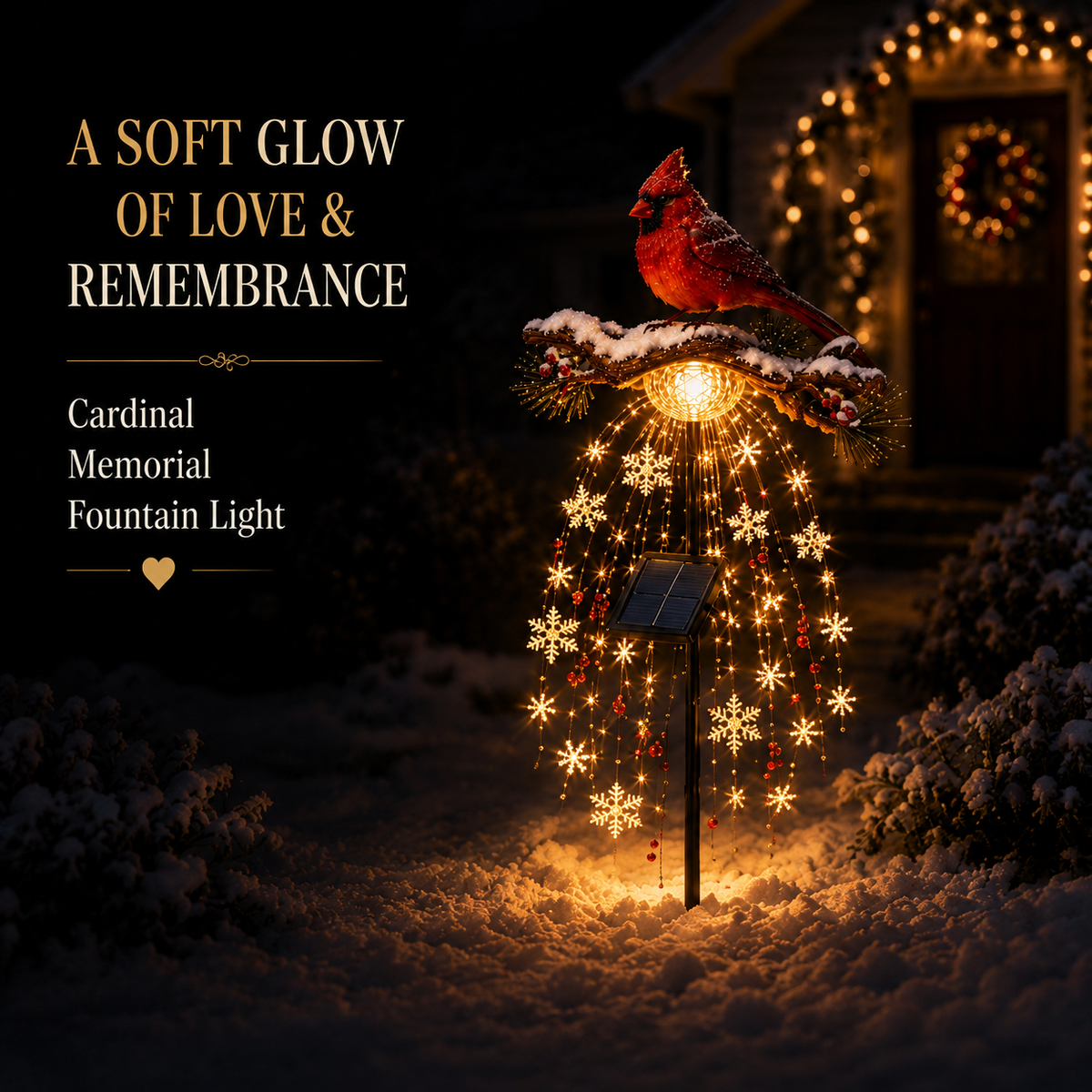 ⏳ Last day 50% OFF –🐦 Solar Cardinal Memorial Fountain