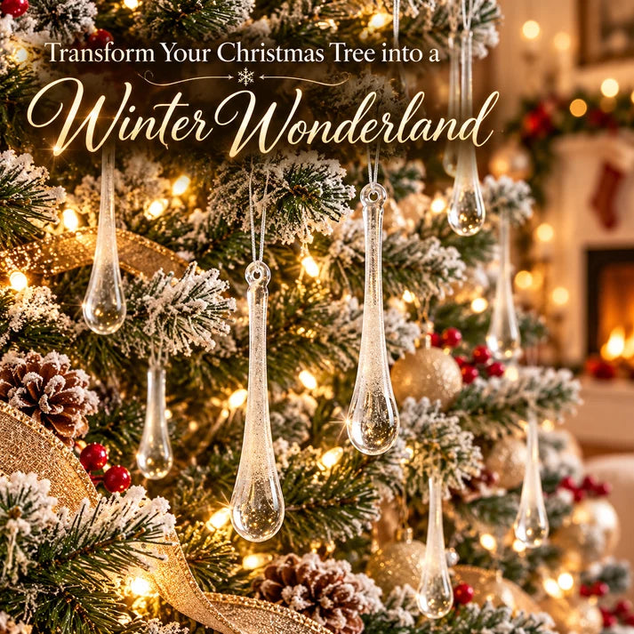 ❄️Clear Crystal Snowflake & Icicle Christmas Ornaments