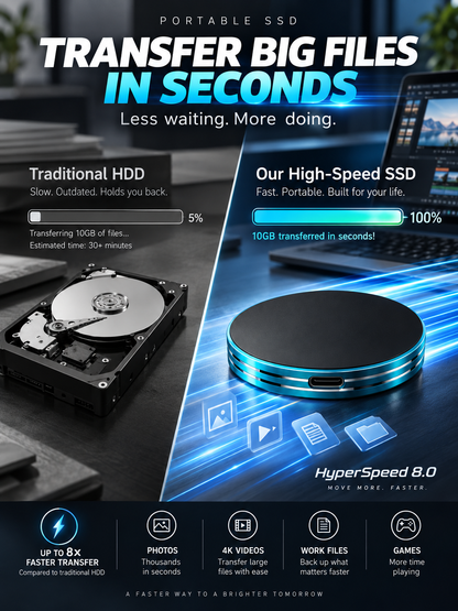 📲 Magnetic Anti-Lost Portable SSD External Solid State Drive