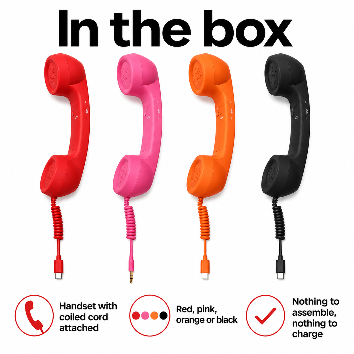 ☎️ Retro Wired Phone Handset for Smartphones – USB-C & 3.5mm 📞