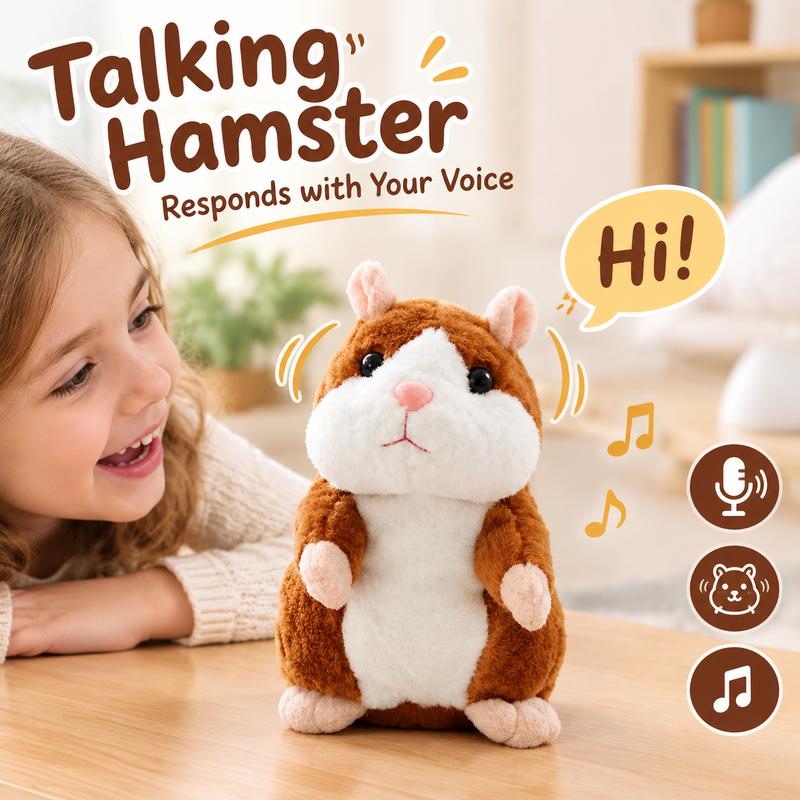 🐹LIMITED-TIME 50% OFF! ⏰Talking Hamster Plush – repeats whatever you say, auto head-shaking, hilarious fun for kids & adults🎁