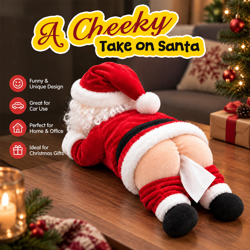🎅 Funny Santa Butt Tissue Box – Hilarious Christmas Bathroom Decor 😂🎄