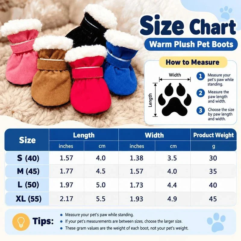 🐕Soft Velvet Puppy Booties, Warm Non-Slip Paw Covers for Small Dogs 🐾