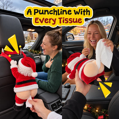 🎅 Funny Santa Butt Tissue Box – Hilarious Christmas Bathroom Decor 😂🎄