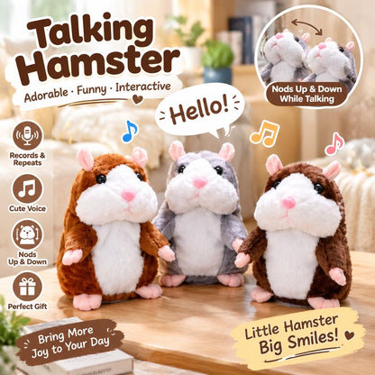 🐹LIMITED-TIME 50% OFF! ⏰Talking Hamster Plush – repeats whatever you say, auto head-shaking, hilarious fun for kids & adults🎁