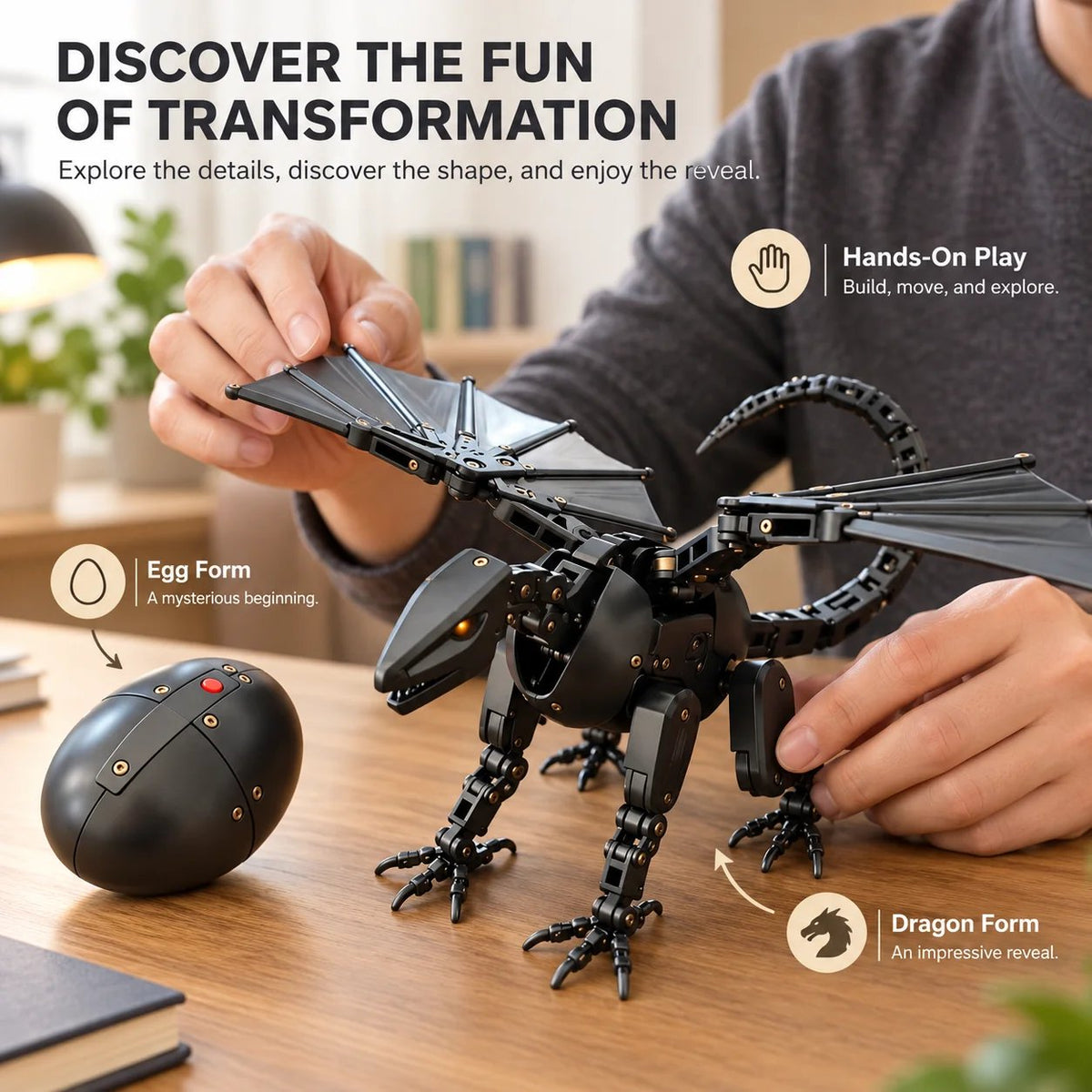 🔥HOT SALE 50% OFF🥚🐉 DragonMorph – Egg to Dragon Transforming Mechanical Toy🐉
