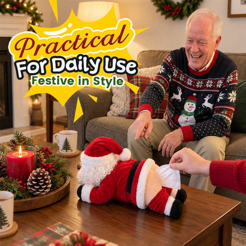 🎅 Funny Santa Butt Tissue Box – Hilarious Christmas Bathroom Decor 😂🎄