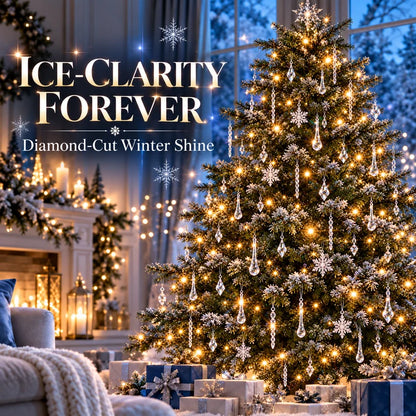 ❄️Clear Crystal Snowflake & Icicle Christmas Ornaments