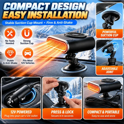 ❄️ Tired Of Freezing In Your Car? 🚗 – 12v Portable Car Heater With Fast Heating & Windshield Defrosting