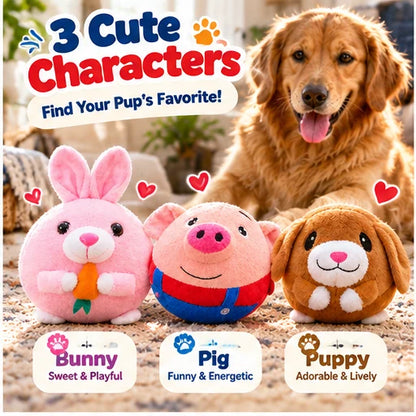 🔥HOT SALE🔥Interactive Bouncing Plush Dog Toy – Rechargeable Rolling, Squeaking & Singing Pet Toy