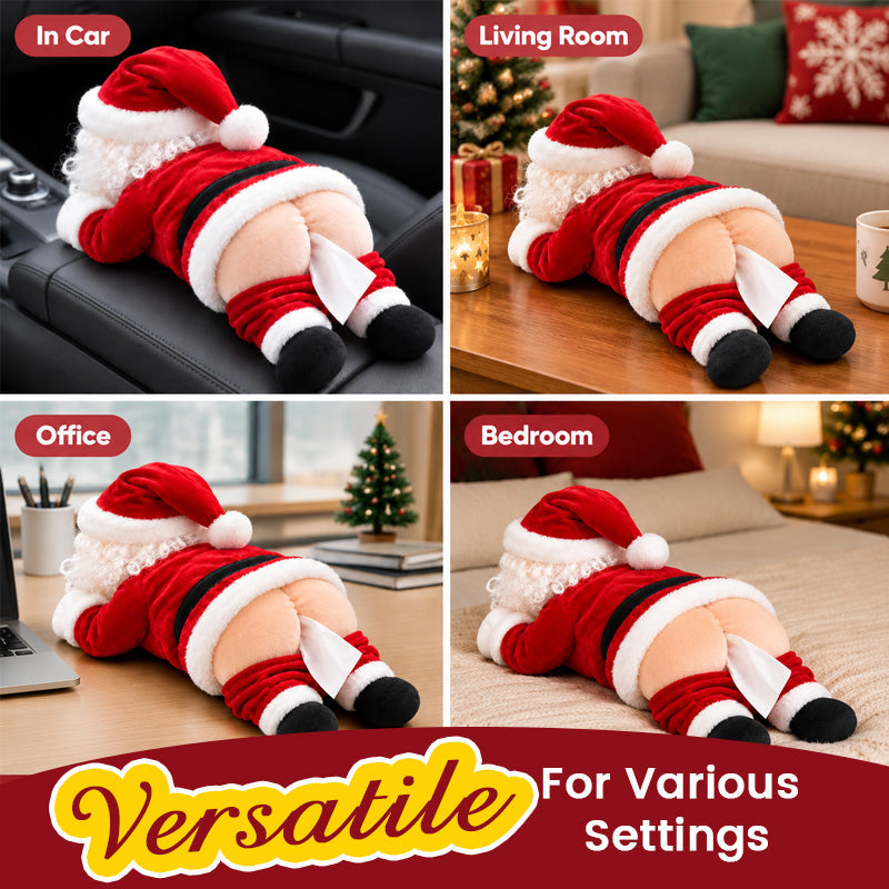 🎅 Funny Santa Butt Tissue Box – Hilarious Christmas Bathroom Decor 😂🎄