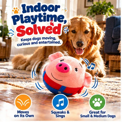 🔥HOT SALE🔥Interactive Bouncing Plush Dog Toy – Rechargeable Rolling, Squeaking & Singing Pet Toy