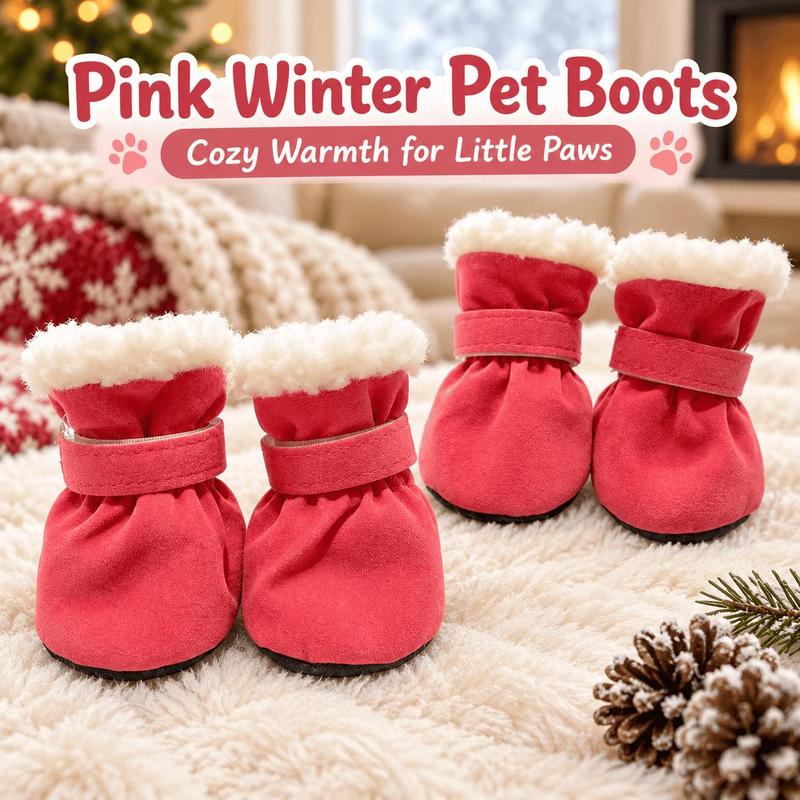 🐕Soft Velvet Puppy Booties, Warm Non-Slip Paw Covers for Small Dogs 🐾
