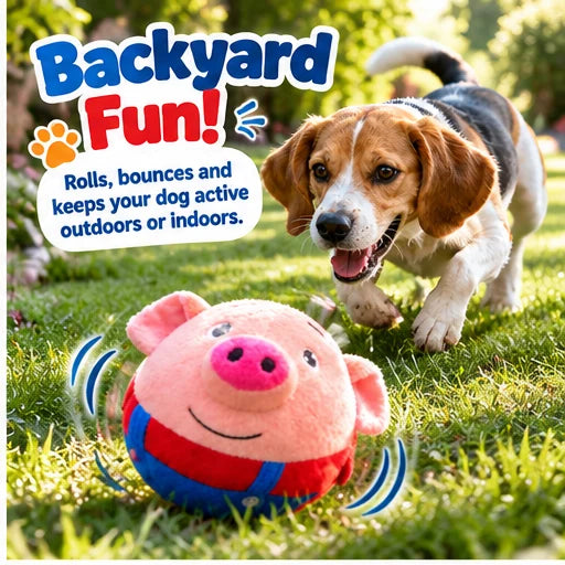 🔥HOT SALE🔥Interactive Bouncing Plush Dog Toy – Rechargeable Rolling, Squeaking & Singing Pet Toy