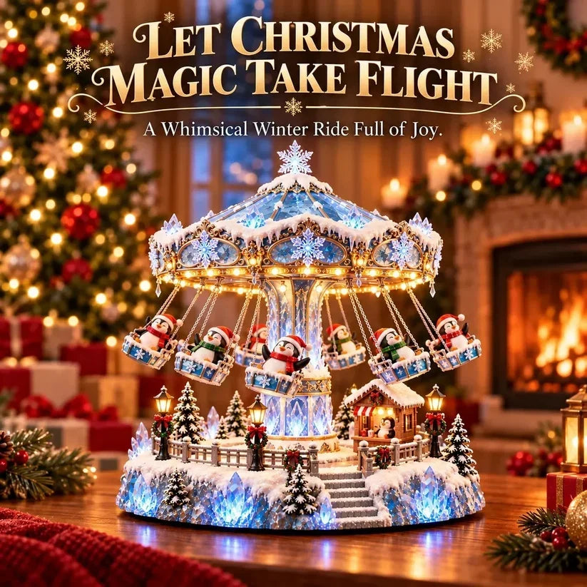 🎄 Christmas Sale 50% Off! 🐧 Penguin Winter Swing Carnival™ – Light-up Rotating Christmas Decoration ❄️✨