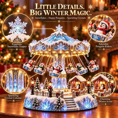 🎄 Christmas Sale 50% Off! 🐧 Penguin Winter Swing Carnival™ – Light-up Rotating Christmas Decoration ❄️✨