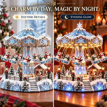 🎄 Christmas Sale 50% Off! 🐧 Penguin Winter Swing Carnival™ – Light-up Rotating Christmas Decoration ❄️✨