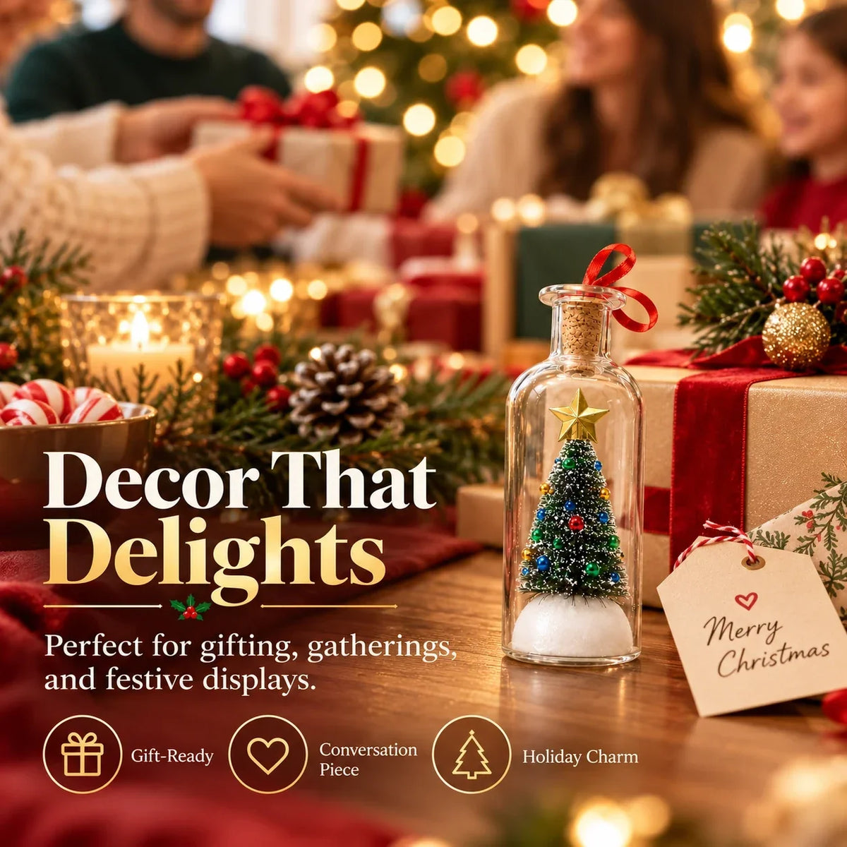 Recordable Christmas Message Bottle Ornament | Voice Gift
