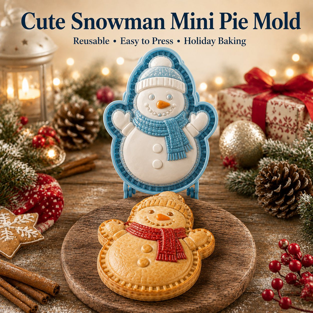 🎄 9-Design Christmas Mini Pie Mold – Festive Pastry Press