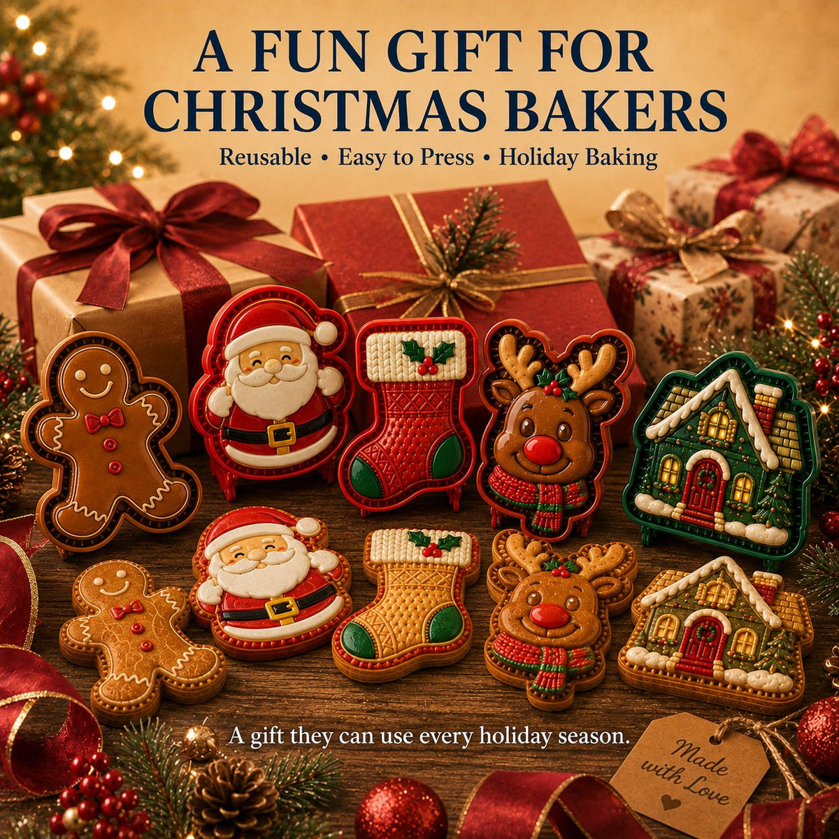 🎄 9-Design Christmas Mini Pie Mold – Festive Pastry Press